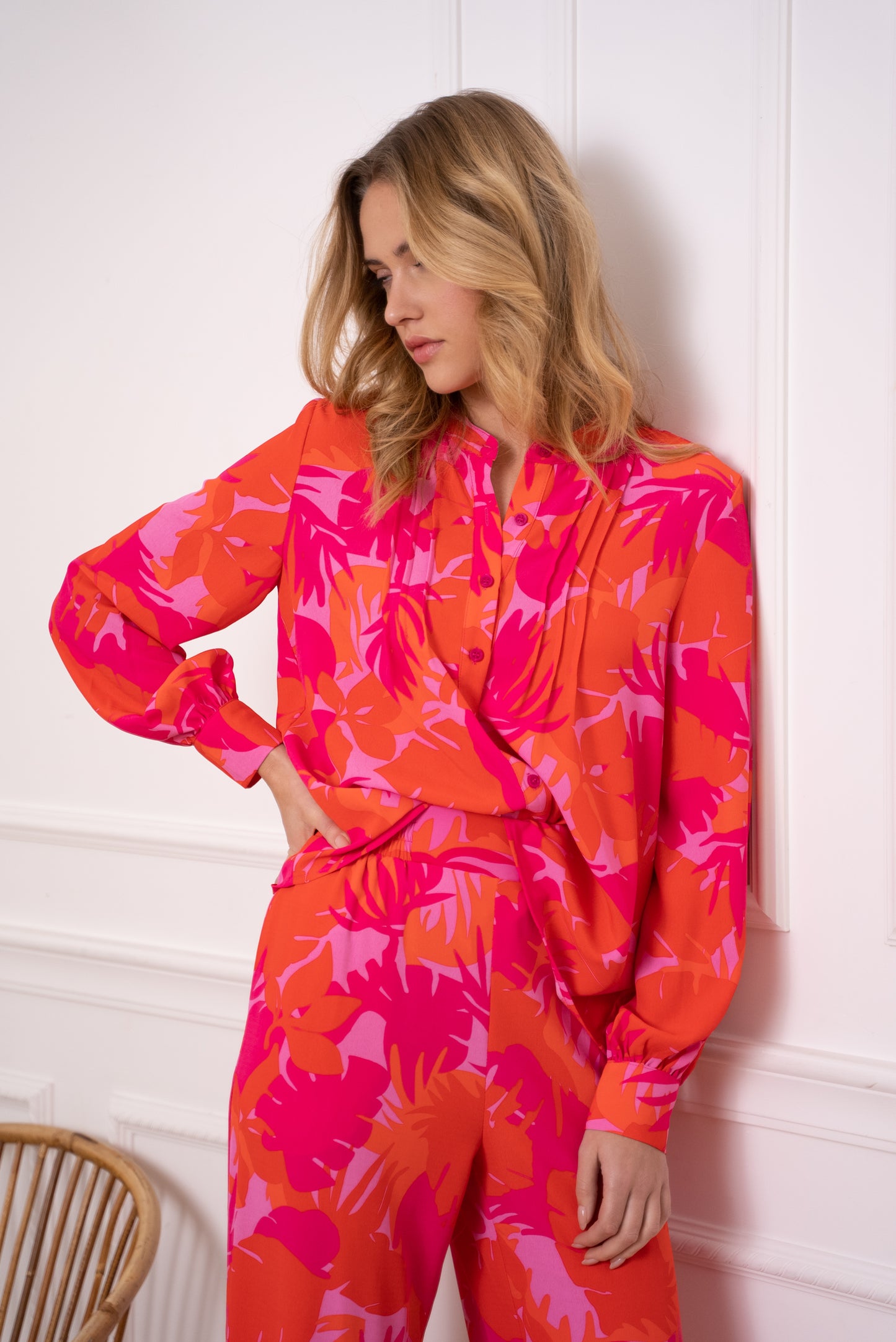 Pantalon palazzo imprimé floral