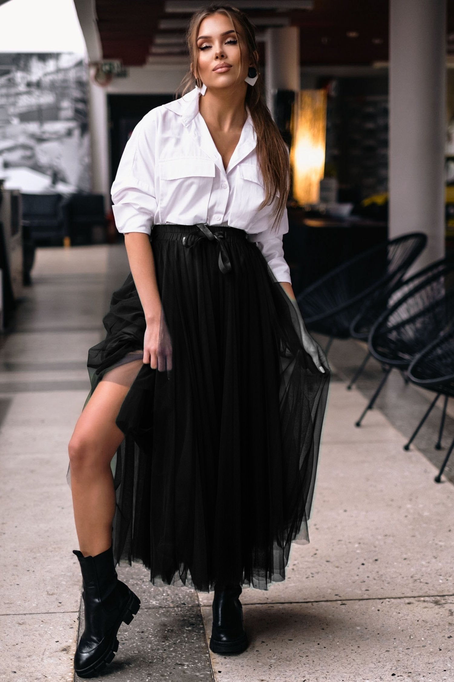 Jupe en tulle noir clearance