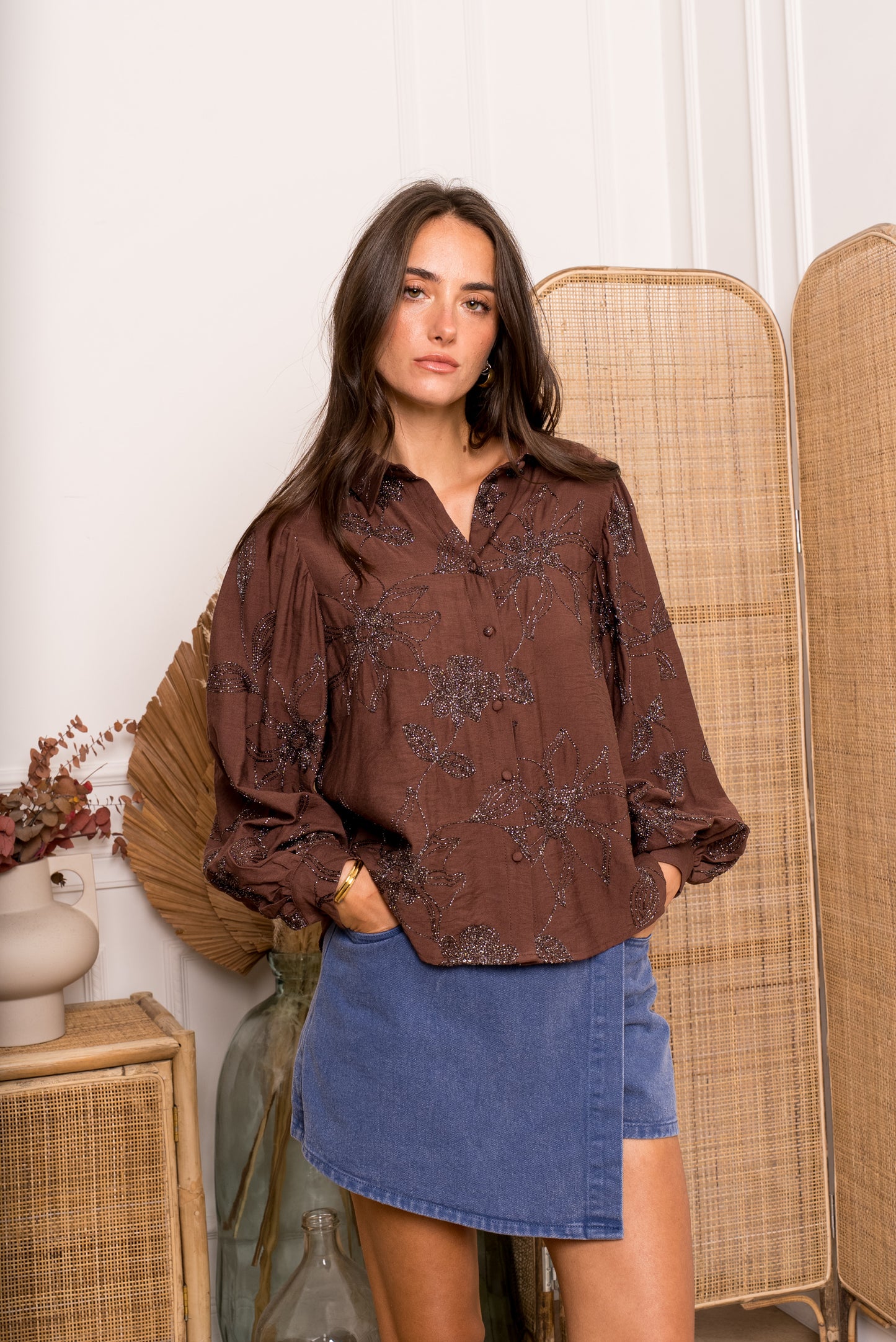 Chemise brodée