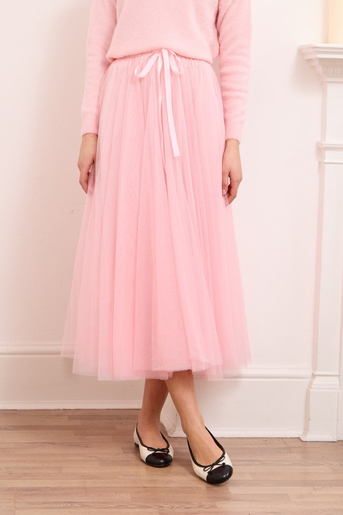 Jupe en tulle rose fluo