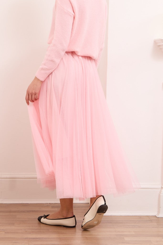Jupe en tulle rose fluo