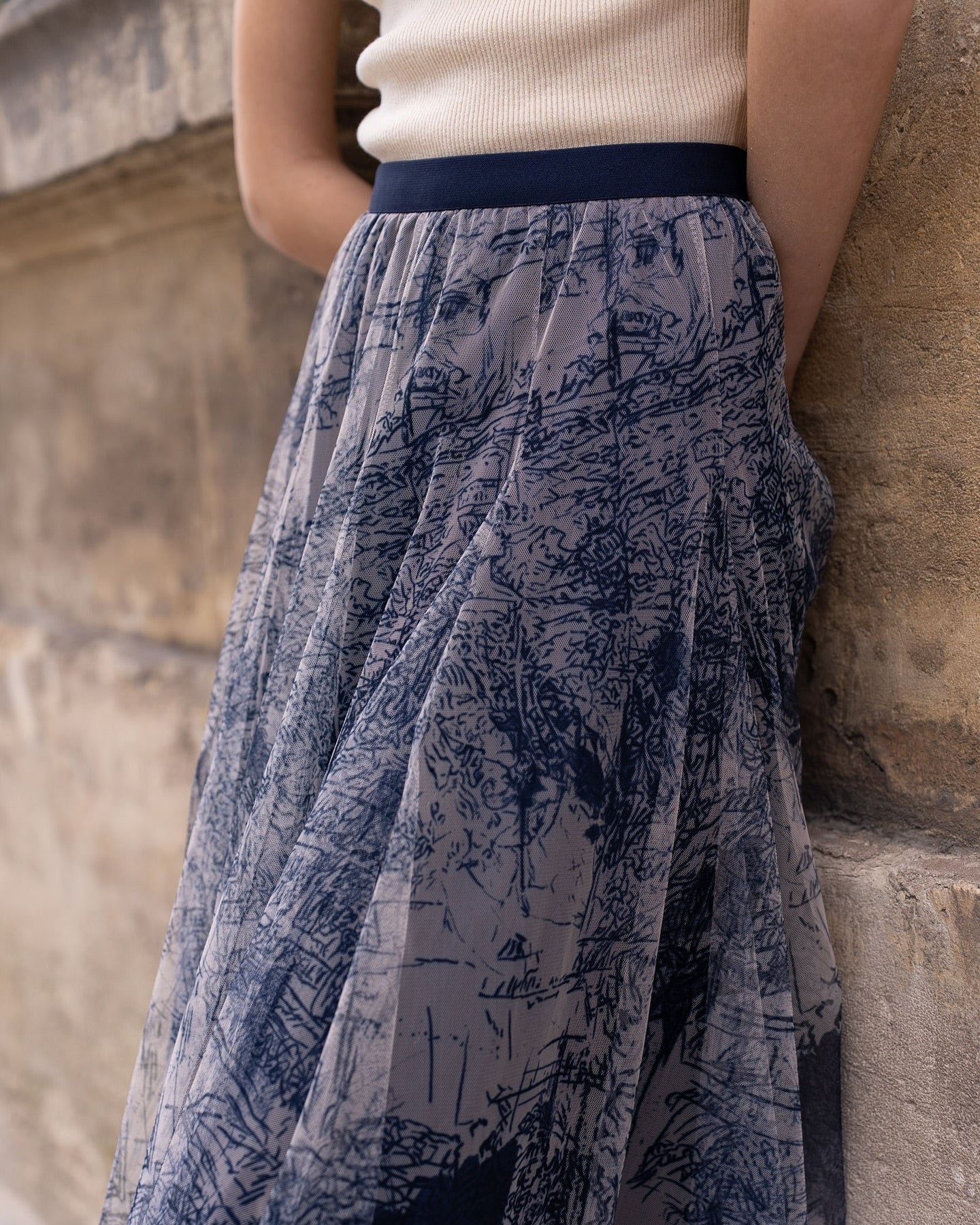 Jupe en tulle imprimé