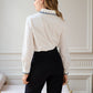 Chemise col brodé et patte contrastée