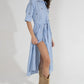 Robe chemise longue avec bijoux brodés