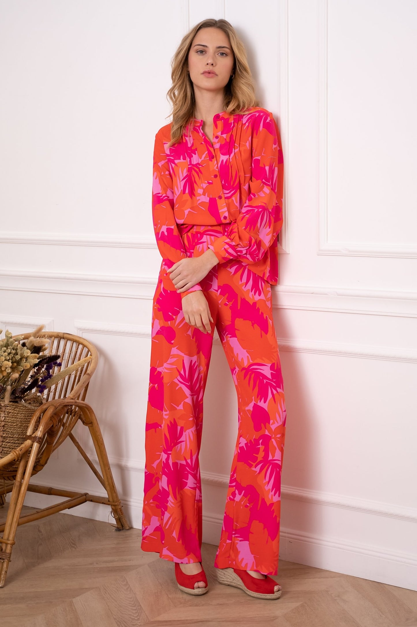 Pantalon palazzo imprimé floral
