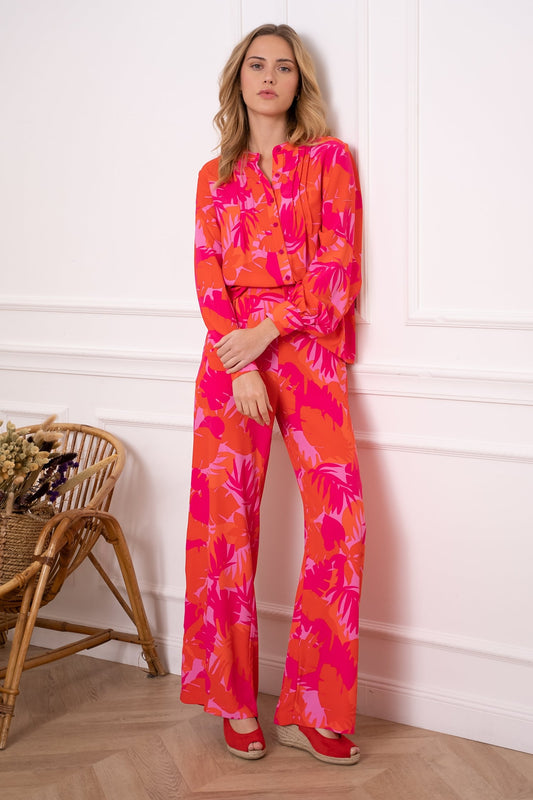 Pantalon palazzo imprimé floral