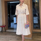 Robe-chemise en gabardine beige