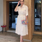 Robe-chemise en gabardine beige