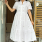 Robe chemise blanche brodée de bijoux
