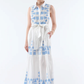 Robe chemise brodée