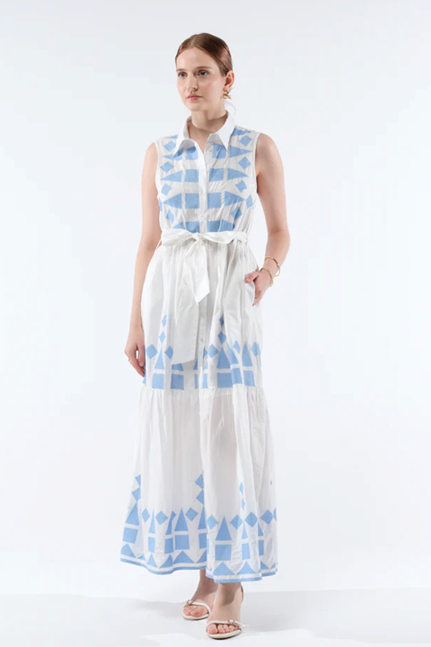 Robe chemise brodée