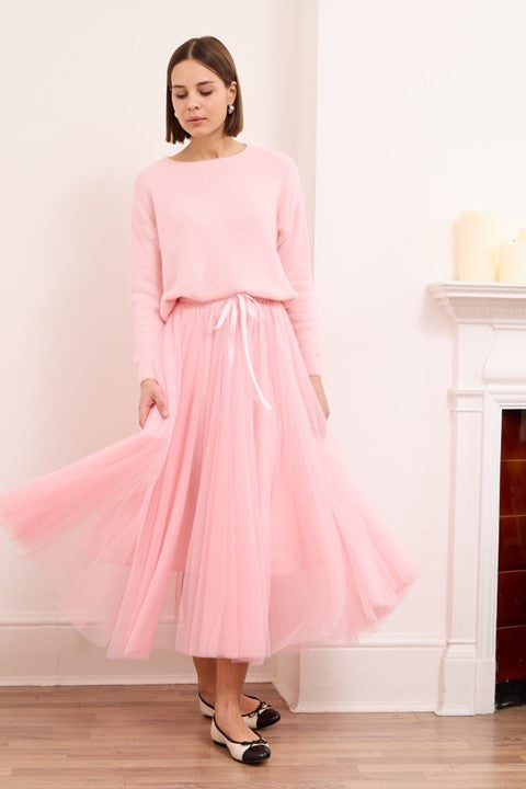 Jupe en tulle rose fluo