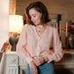 Blouse imprimé fleuri et détails broderie