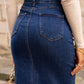 Jupe longue en jean avec boutons