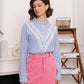 Chemise rayée col victorien