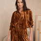 Ensemble chic casual en velours froissé