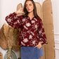 Chemise ornée de motif feuillage brodé