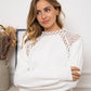 Pull Blanc Élégance Dentelle