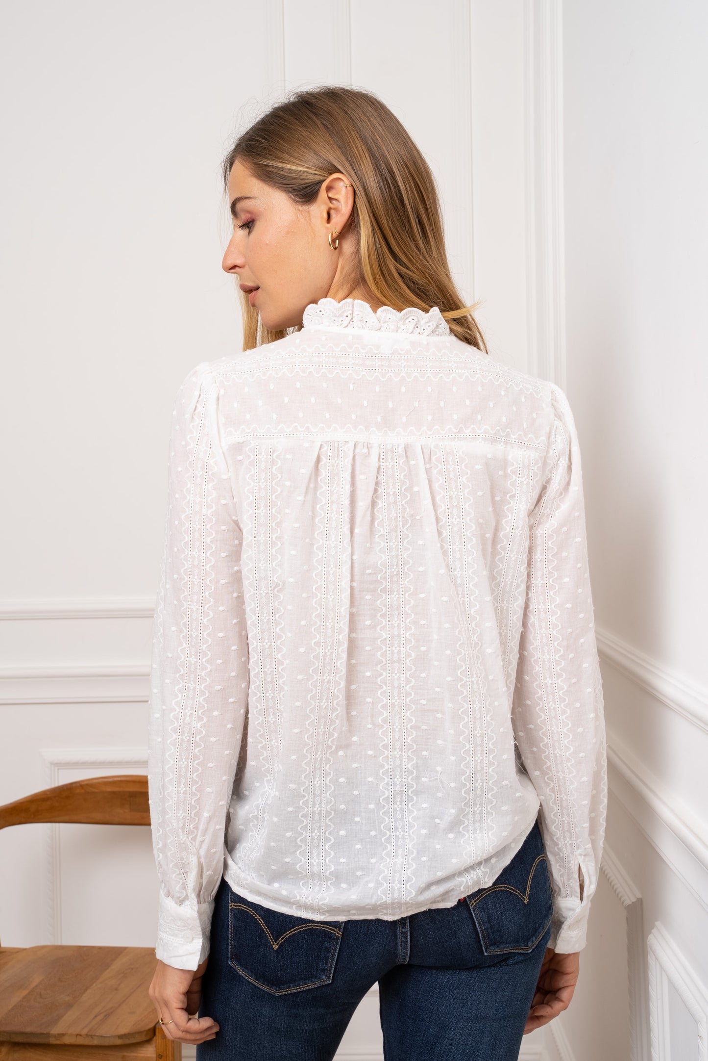 Chemise brodée en coton
