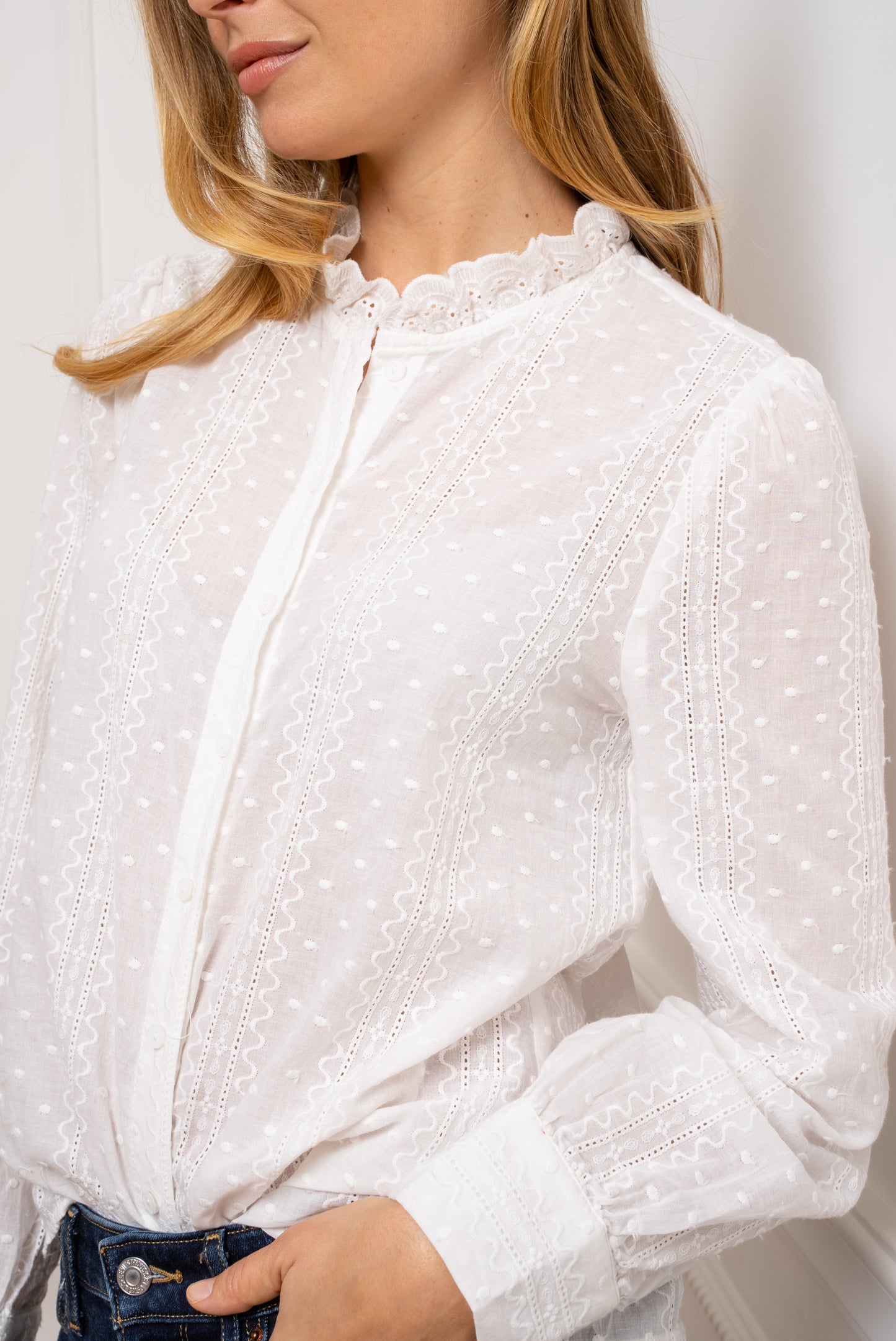 Chemise brodée en coton