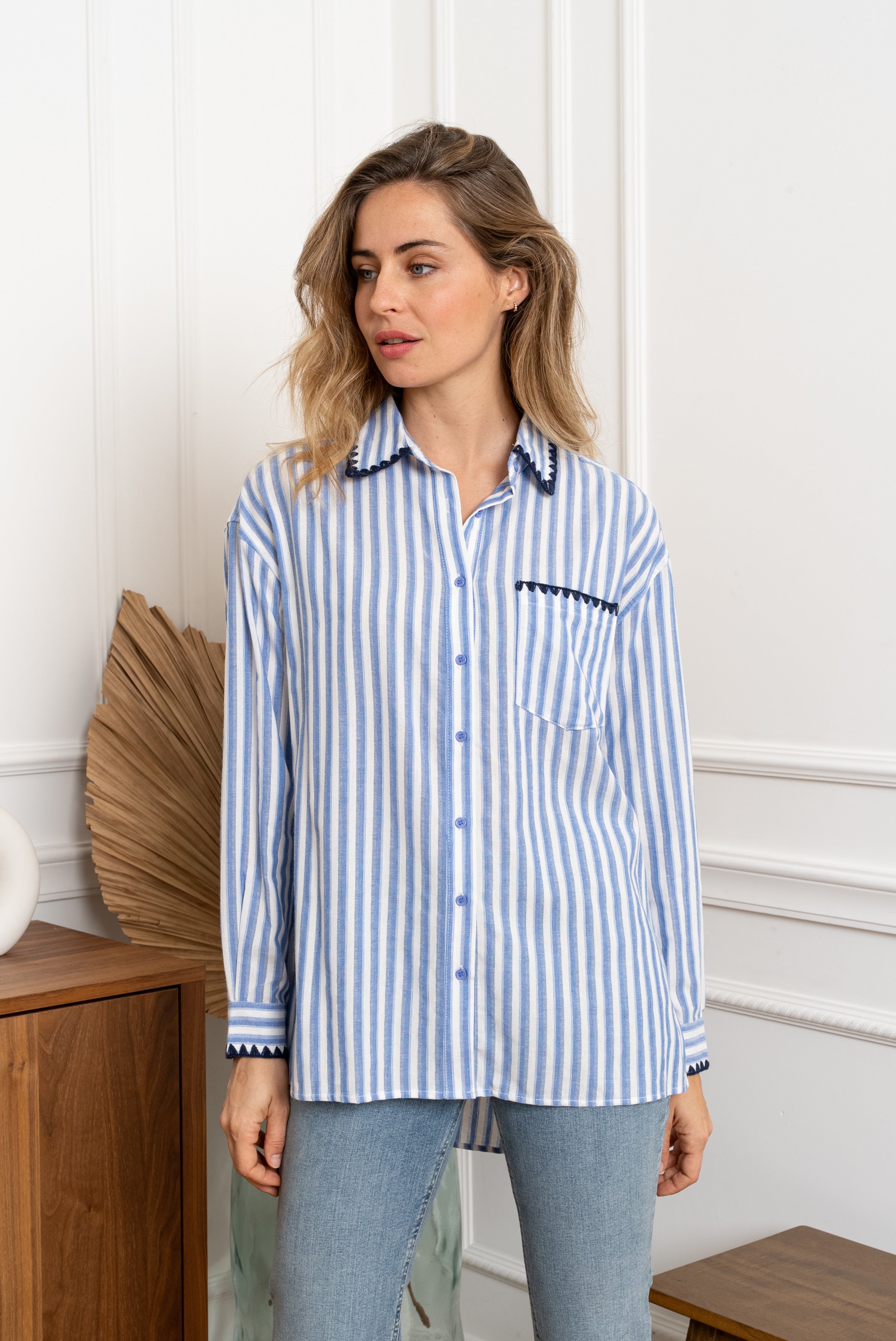 chemise rayée en coton