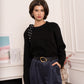 Pull Noir Chic à Nœud Pois
