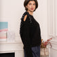 Pull Noir Chic à Nœud Pois