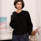 Pull Noir Chic à Nœud Pois