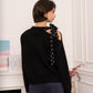 Pull Noir Chic à Nœud Pois