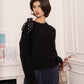 Pull Noir Chic à Nœud Pois