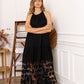 Robe noire chic et aérienne finition dentelle