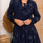 Robe brodée bleu