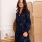 Robe brodée bleu