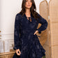 Robe brodée bleu