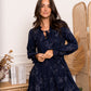 Robe brodée bleu