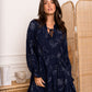 Robe brodée bleu