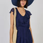 Robe longue à volant en soie