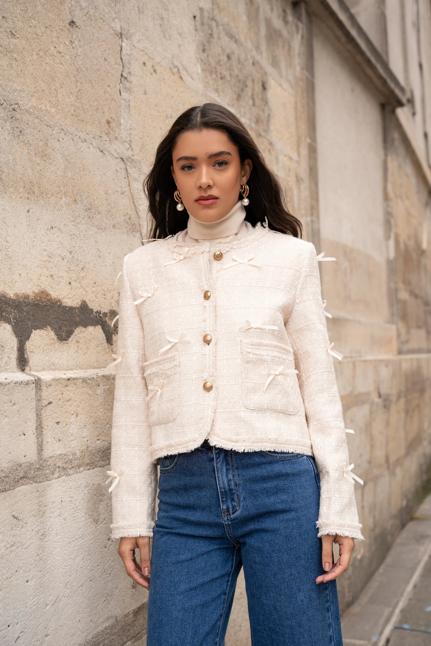 Veste en tweed & noeuds