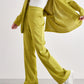 Pantalon satiné vert olive